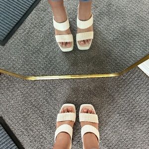 Matisse Gem Platform Heels are a bone color and are super comfortable!